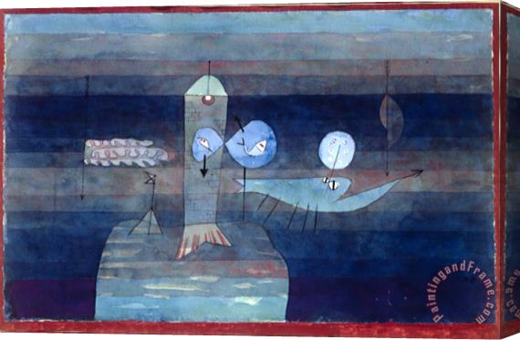 Paul Klee Good Place for Fish 1922 Stretched Canvas Painting / Canvas Art