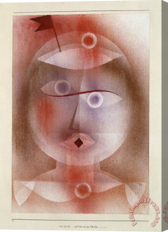 Paul Klee Mask with Flag 1925 Stretched Canvas Print / Canvas Art