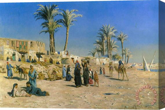 Peder Mork Monsted On The Outskirts of Cairo Stretched Canvas Painting / Canvas Art