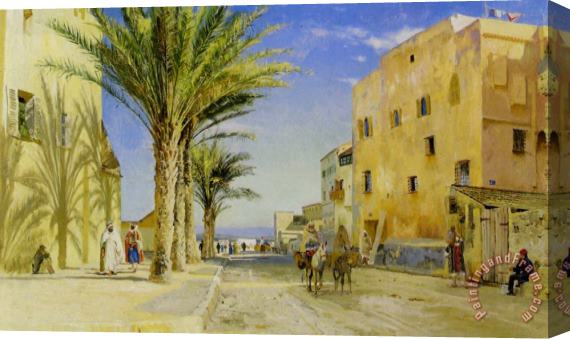 Peder Mork Monsted Street in Algiers Stretched Canvas Print / Canvas Art