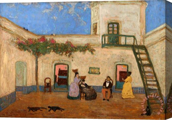 Pedro Figari El Patio O Patio Unitario Stretched Canvas Painting / Canvas Art