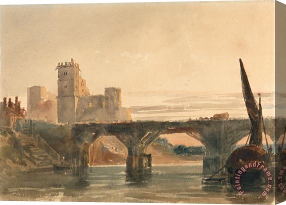Peter de Wint Chepstow Castle From The Bridge Stretched Canvas Print / Canvas Art