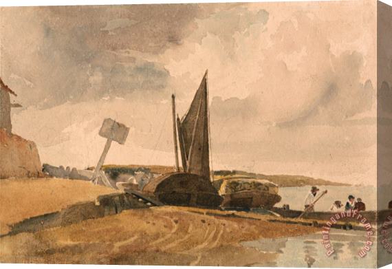 Peter de Wint Low Tide, Boat Landing Stretched Canvas Print / Canvas Art