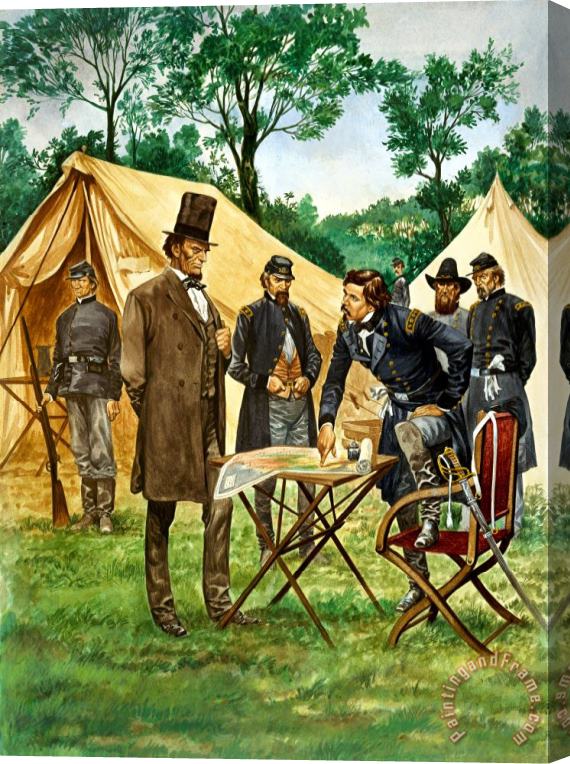 Peter Jackson Abraham Lincoln plans his campaign during the American Civil War Stretched Canvas Painting / Canvas Art