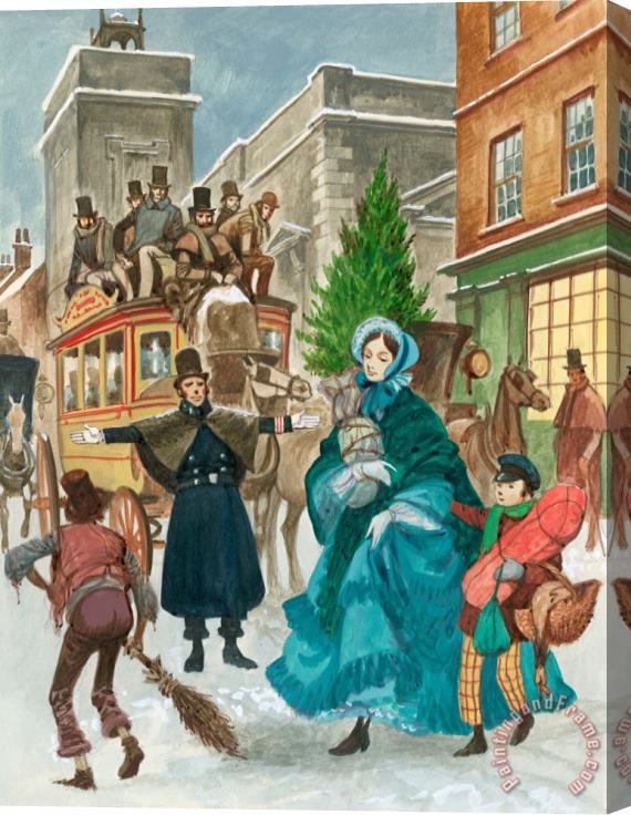 Peter Jackson Victorian Christmas Scene Stretched Canvas Print / Canvas Art