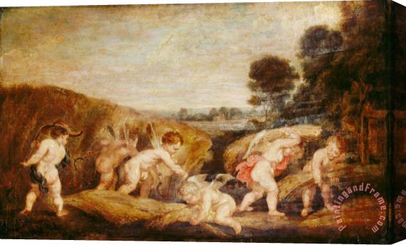 Peter Paul Rubens Cupids Harvesting Stretched Canvas Painting / Canvas Art