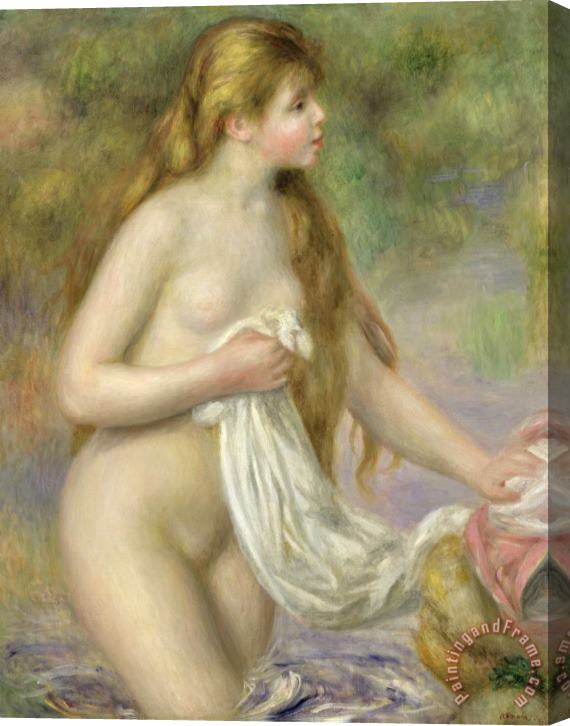 Pierre Auguste Renoir Bather with Long Hair Stretched Canvas Print / Canvas Art