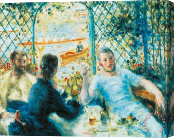 Pierre Auguste Renoir Breakfast By The River Stretched Canvas Painting / Canvas Art