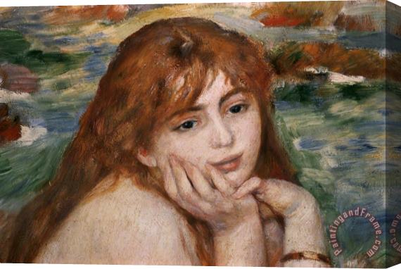 Pierre Auguste Renoir Detail of Female Figure's Head From Seated Bather Stretched Canvas Print / Canvas Art