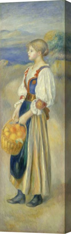 Pierre Auguste Renoir Girl with a Basket of Oranges (la Marchande D'oranges) Stretched Canvas Painting / Canvas Art