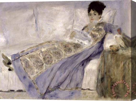 Pierre Auguste Renoir Madame Monet on a Sofa Stretched Canvas Painting / Canvas Art