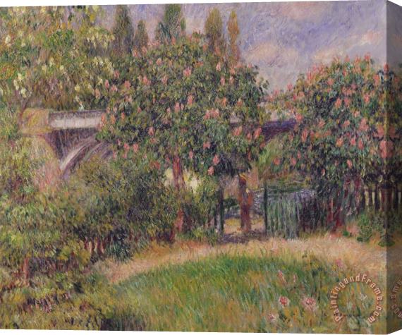 Pierre Auguste Renoir Railway Bridge at Chatou Stretched Canvas Painting / Canvas Art