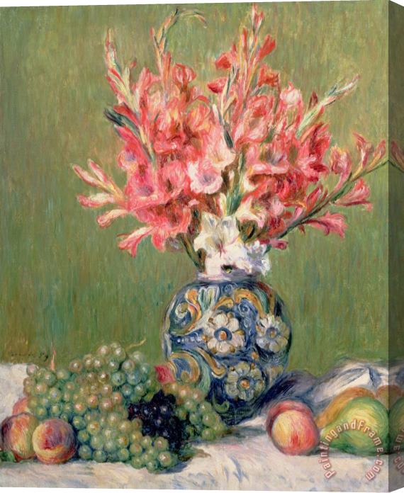 Pierre Auguste Renoir Still life of Fruits and Flowers Stretched Canvas Painting / Canvas Art