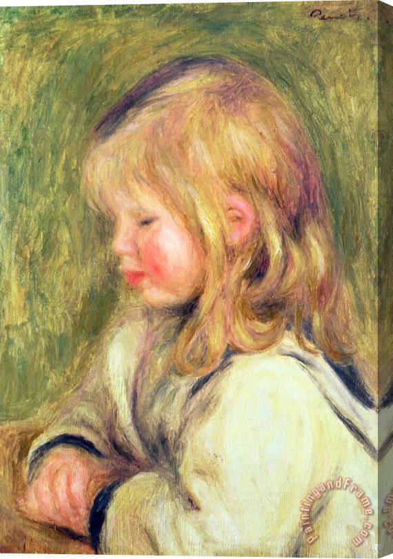 Pierre Auguste Renoir The Child in a White Shirt Reading Stretched Canvas Print / Canvas Art