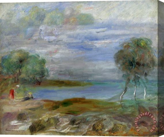 Pierre Auguste Renoir Two People at The Water's Edge Stretched Canvas Painting / Canvas Art