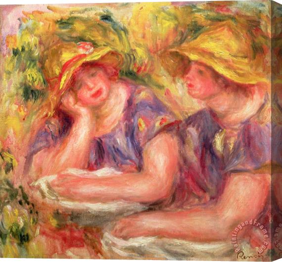 Pierre Auguste Renoir Two Women in Blue Blouses Stretched Canvas Print / Canvas Art