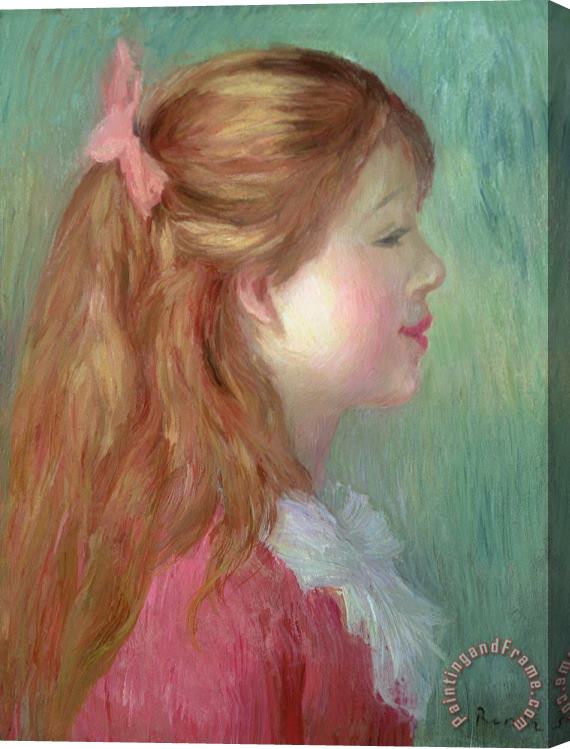 Pierre Auguste Renoir Young girl with Long hair in profile Stretched Canvas Print / Canvas Art