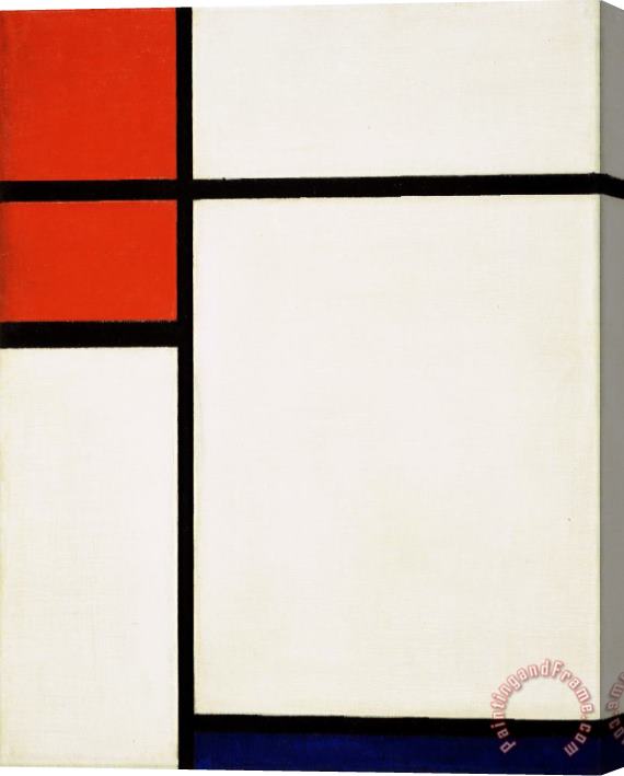 Piet Mondrian Composition with Red And Blue Stretched Canvas Print / Canvas Art