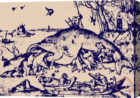 Pieter Bruegel Big Fish Eat Little Fish Stretched Canvas Print / Canvas Art