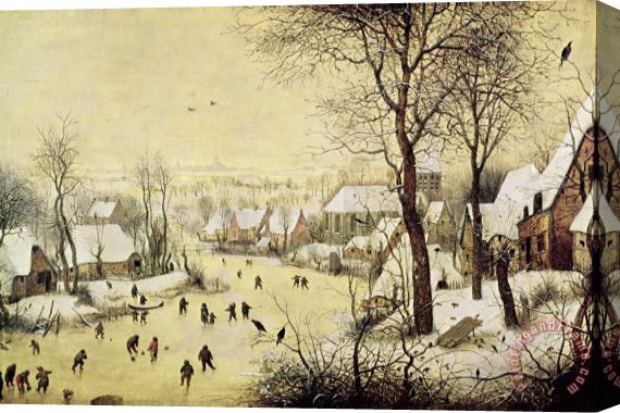 Pieter Bruegel the Elder Winter Landscape With Skaters And A Bird Trap Stretched Canvas Print / Canvas Art