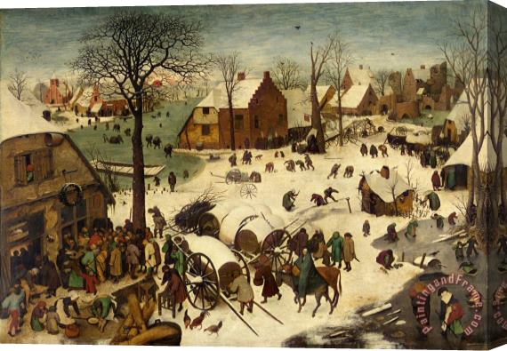 Pieter the Elder Bruegel The Numbering at Bethlehem Stretched Canvas Painting / Canvas Art