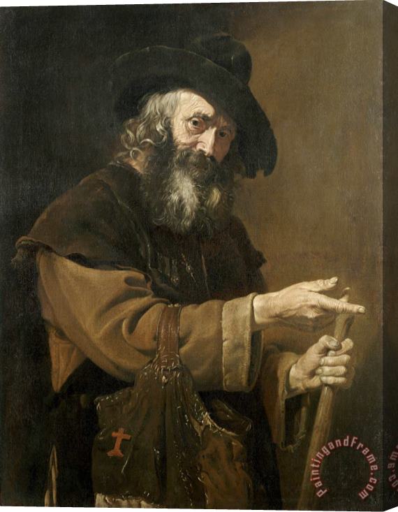 Pietro Bellotti Old Pilgrim Stretched Canvas Print / Canvas Art