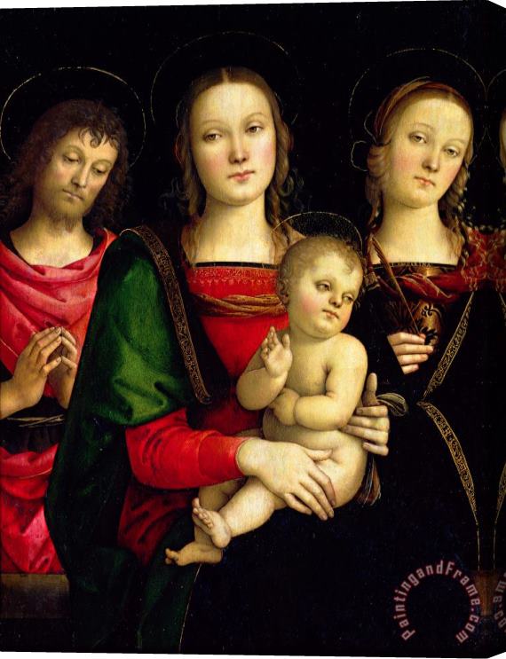Pietro Perugino The Madonna and Child with St. John the Baptist and St. Catherine of Alexandria Stretched Canvas Print / Canvas Art
