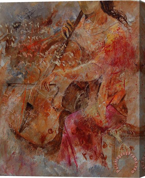 Pol Ledent Cello Player Stretched Canvas Print / Canvas Art