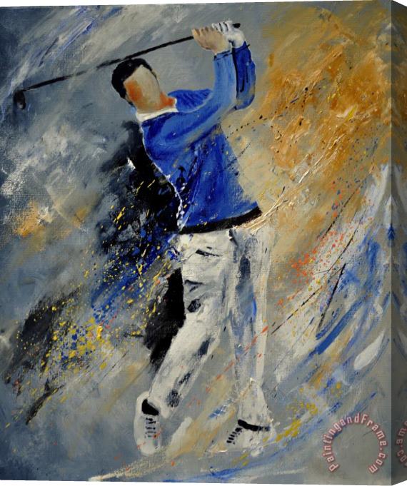 Pol Ledent Golfplayer Stretched Canvas Print / Canvas Art