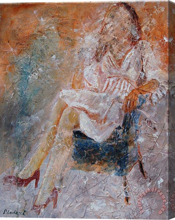 Pol Ledent Sitting Young Girl Stretched Canvas Print / Canvas Art