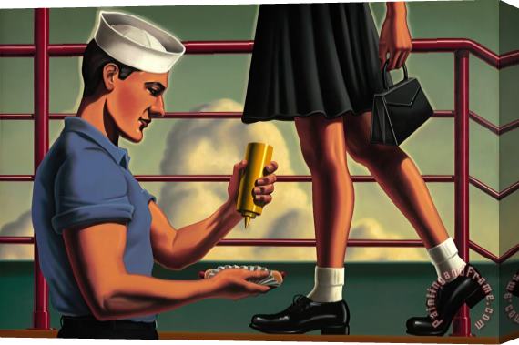 R. Kenton Nelson Service And Food Stretched Canvas Painting / Canvas Art