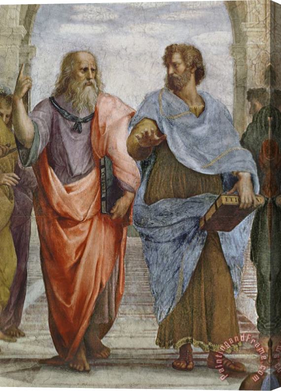 Raffaello Sanzio of Urbino Aristotle And Plato Detail Of School Of Athens Stretched Canvas Print / Canvas Art
