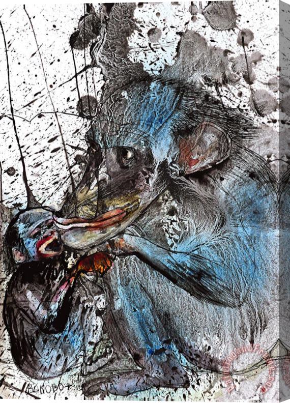 Ralph Steadman Bonobo, 2017 Stretched Canvas Painting / Canvas Art