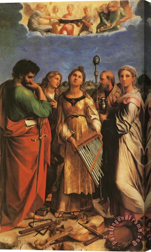 Raphael St Cecilia with Sts Paul, John Evangelists, Augustine And Mary Magdalene Stretched Canvas Painting / Canvas Art