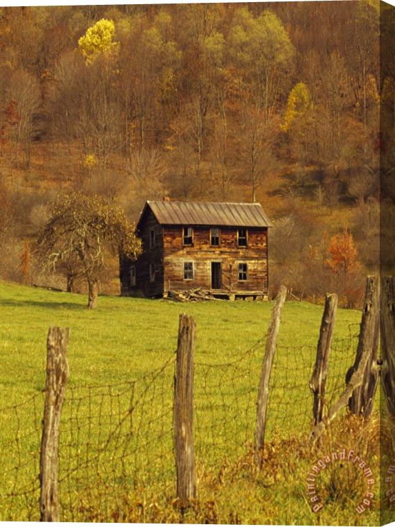 Raymond Gehman Old Homestead in a Mountain Valley Stretched Canvas Print / Canvas Art