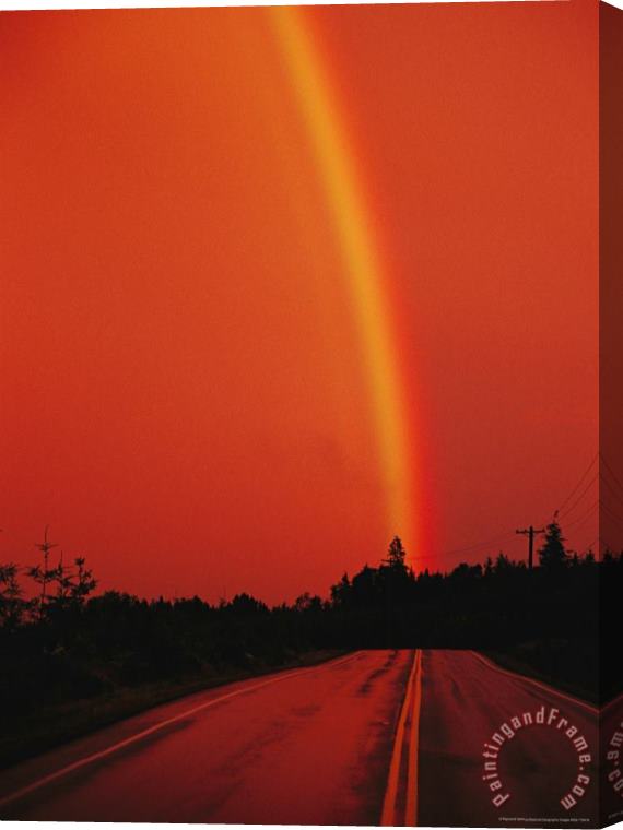 Raymond Gehman Road Heads to The End of a Rainbow Stretched Canvas Print / Canvas Art
