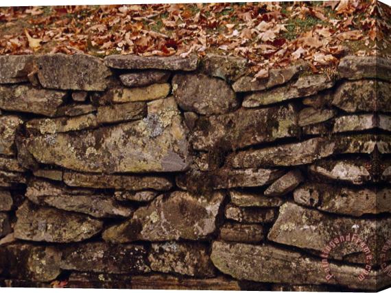 Raymond Gehman Rock Wall Along The Blue Ridge Parkway Stretched Canvas Painting / Canvas Art