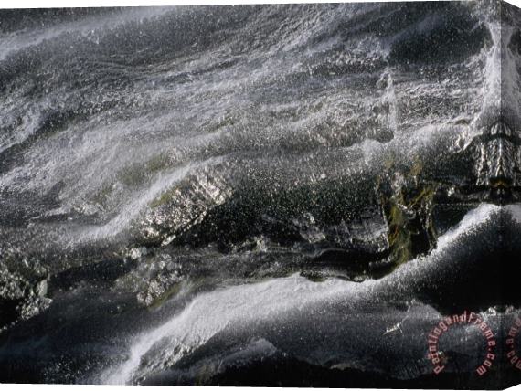 Raymond Gehman Seven Veil Falls Splashes on a Rock Face Yoho National Park Canada Stretched Canvas Painting / Canvas Art