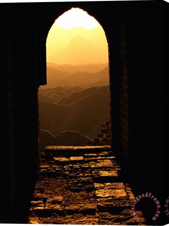 Raymond Gehman Sunlight Streams Through a Doorway in The Great Wall Stretched Canvas Painting / Canvas Art