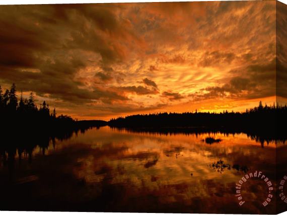 Raymond Gehman Sunset Over Island River Near Lake Superior Stretched Canvas Print / Canvas Art