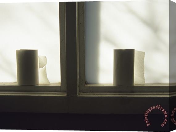 Raymond Gehman Toilet Paper Rolls Line The Sill of a Window Stretched Canvas Print / Canvas Art