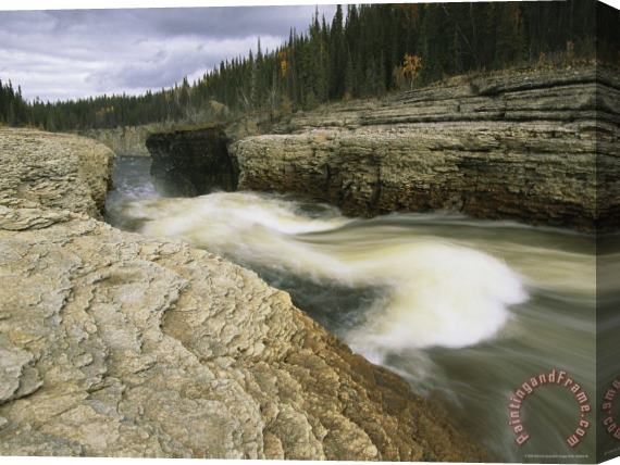 Raymond Gehman Trout River Rapids at The Sambaa Deh Falls Park Stretched Canvas Painting / Canvas Art