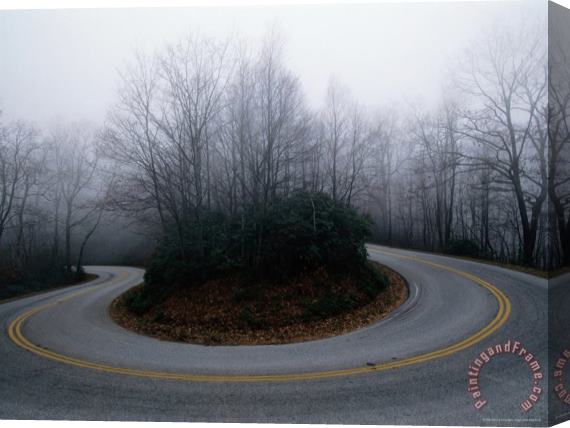 Raymond Gehman View of a Hairpin Curve Near Brasstown Stretched Canvas Painting / Canvas Art