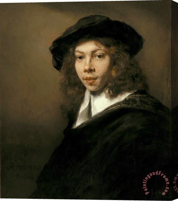 Rembrandt Harmensz van Rijn Young Man in a Black Beret Stretched Canvas Painting / Canvas Art