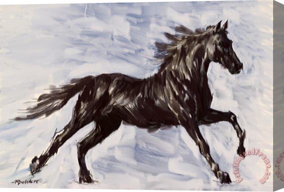 Richard De Wolfe Running Horse Stretched Canvas Painting / Canvas Art
