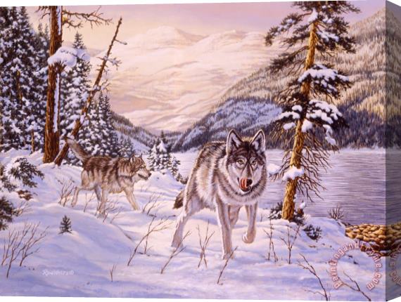 Richard De Wolfe Winter Hunt Stretched Canvas Print / Canvas Art