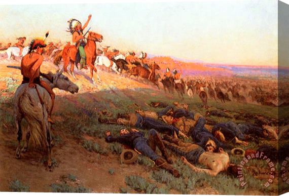 Richard Lorenz Custer's Last Stand Stretched Canvas Painting / Canvas Art