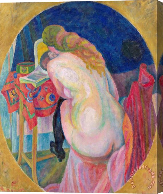 Robert Delaunay Nude Woman Reading Stretched Canvas Print / Canvas Art