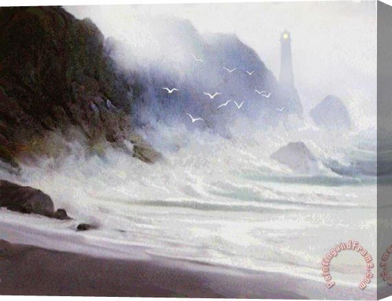Robert Foster Seawall Stretched Canvas Painting / Canvas Art
