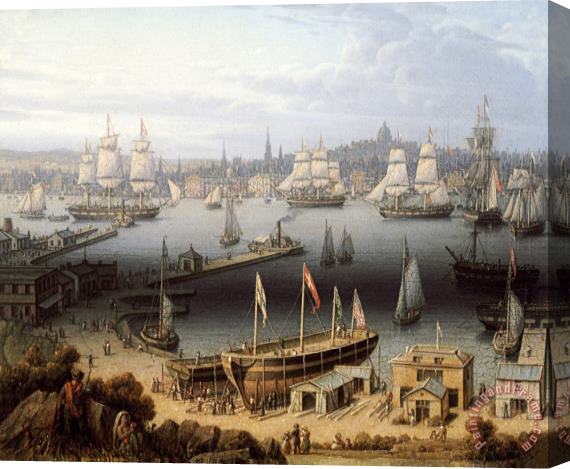 Robert Salmon Boston Harbor Stretched Canvas Print / Canvas Art